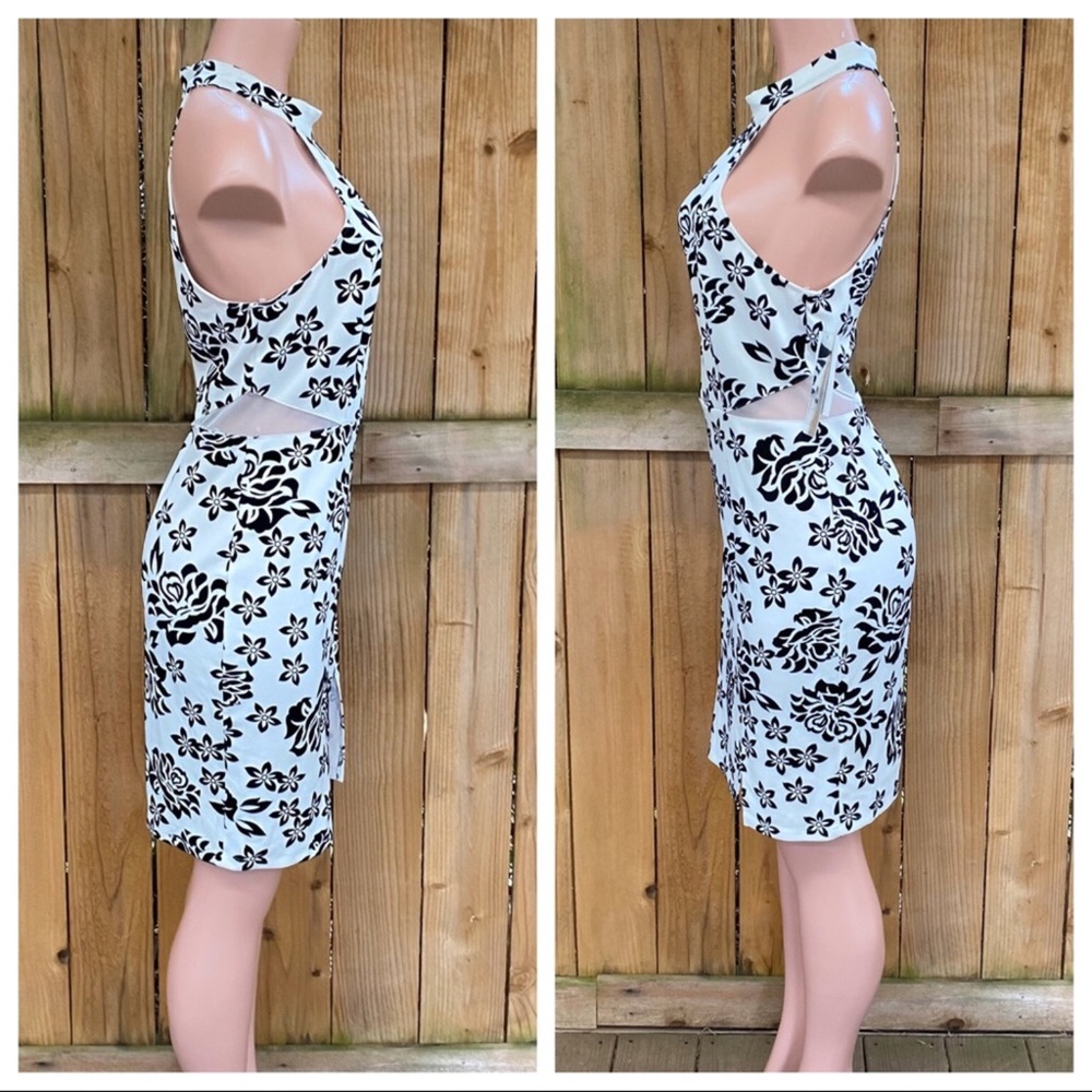 My Michelle Ivory Sheath Dress w/Black Floral NWT - Picture 3 of 8